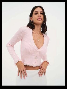 For Love & Lemons Pink Cardigan